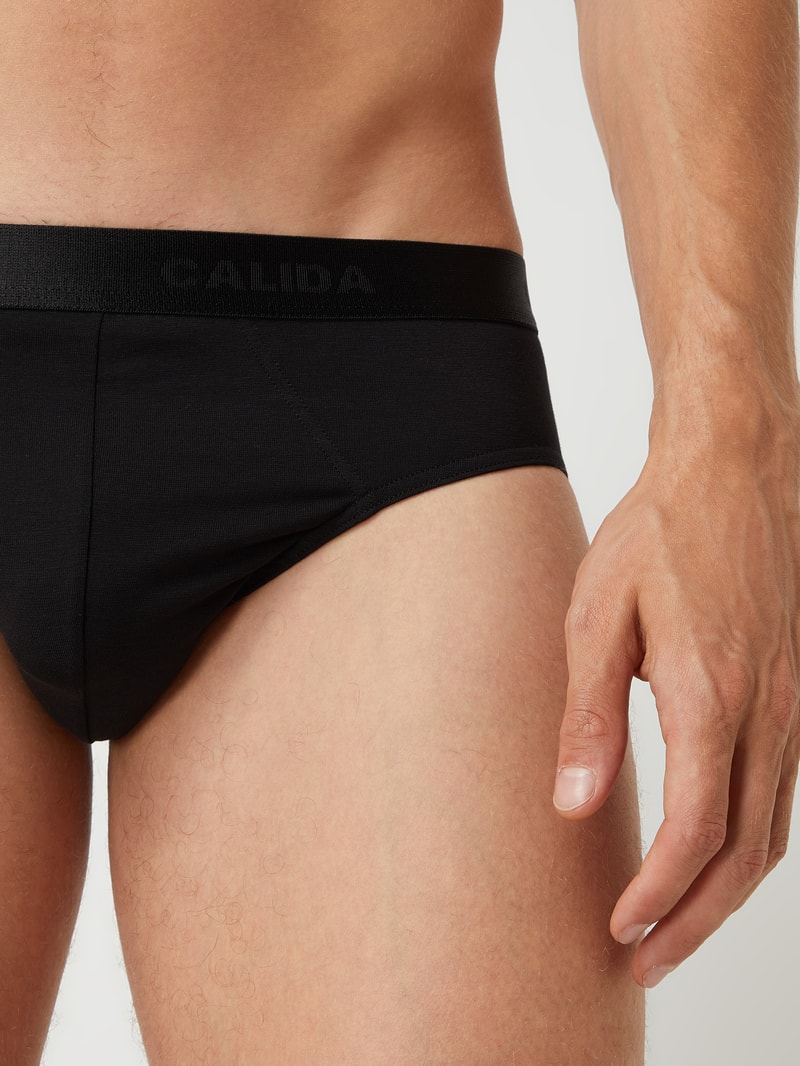 Slip aus Single Jersey im 3er-Pack Modell 'Natural Benefit' in schwarz