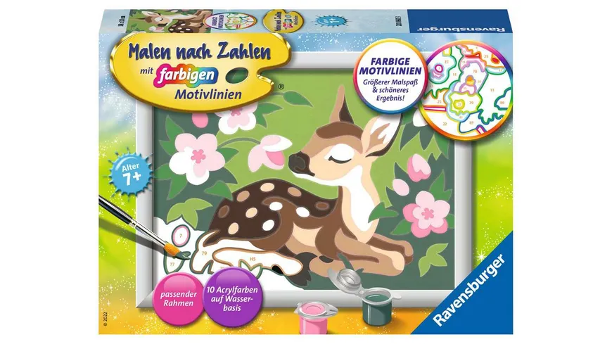 Ravensburger Beschäftigung - Malen nach Zahlen - Kleines Reh – Kinder ab 7 Jahren