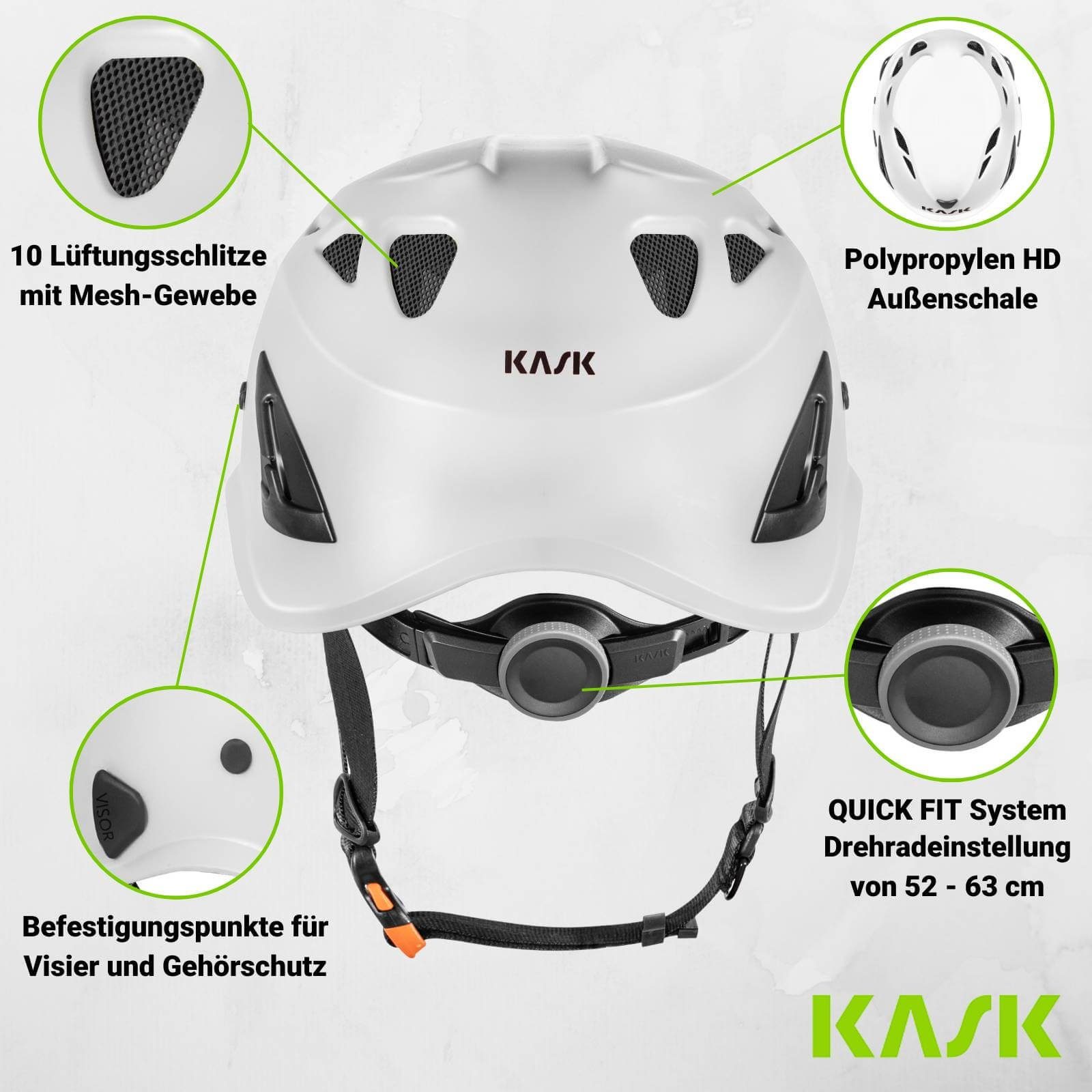 Kask Schutzhelm Industriekletterhelm Plasma AQ - Arbeitsschutzhelm, Drehrad