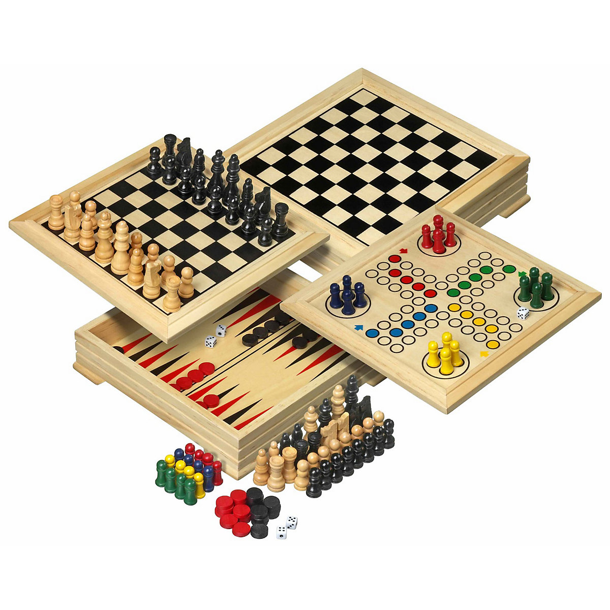 Spielesammlung Holz Mini