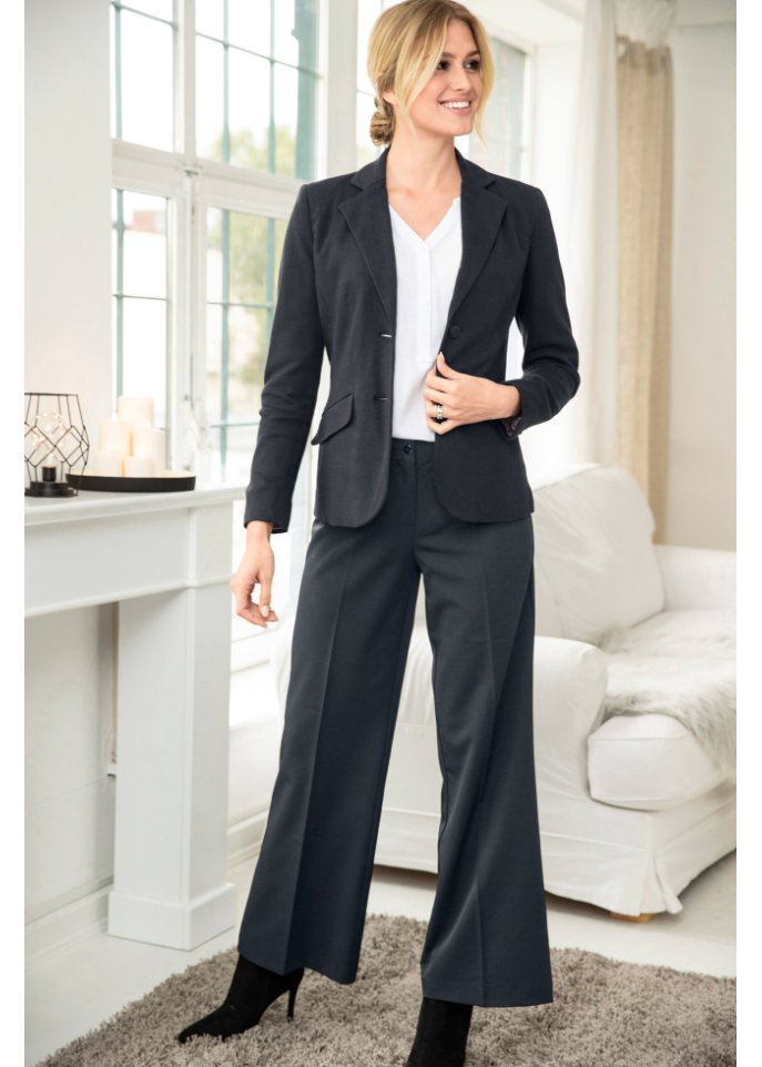 Baumwoll Jersey-Blazer, tailliert
