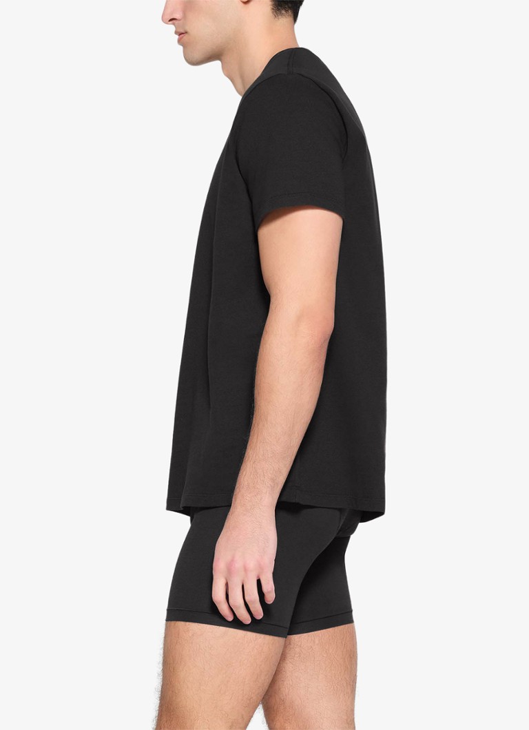 Camiseta de cuello redondo de algodón Skims