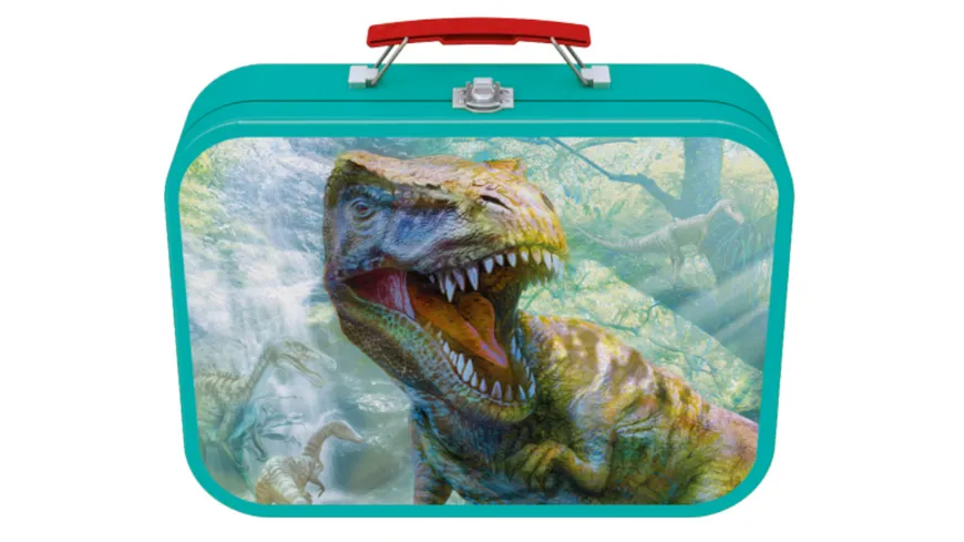 Schmidt Spiele - Kinderpuzzle - Dinos, Puzzle-Box im Metallkoffer, 2x100, 2x60 Teile