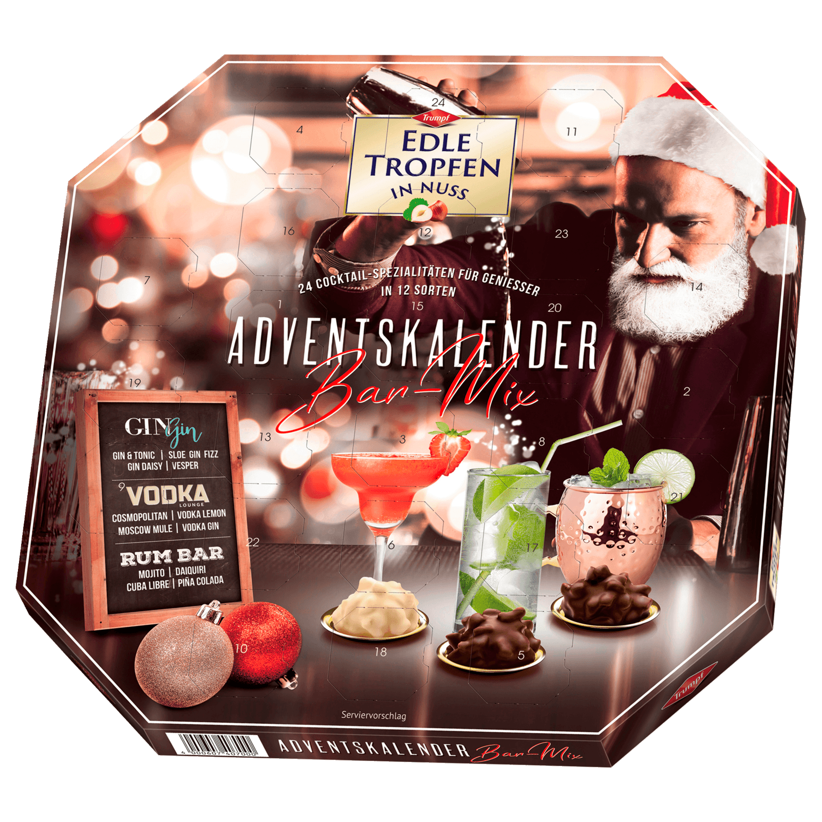 Trumpf Edle Tropfen in Nuss Adventskalender Bar-Mix 300g