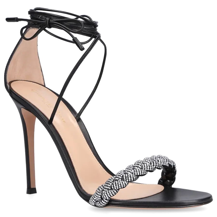 Gianvito Rossi - Sandalen CRYSTAL LEMONI 105 Kalbsleder - schwarz