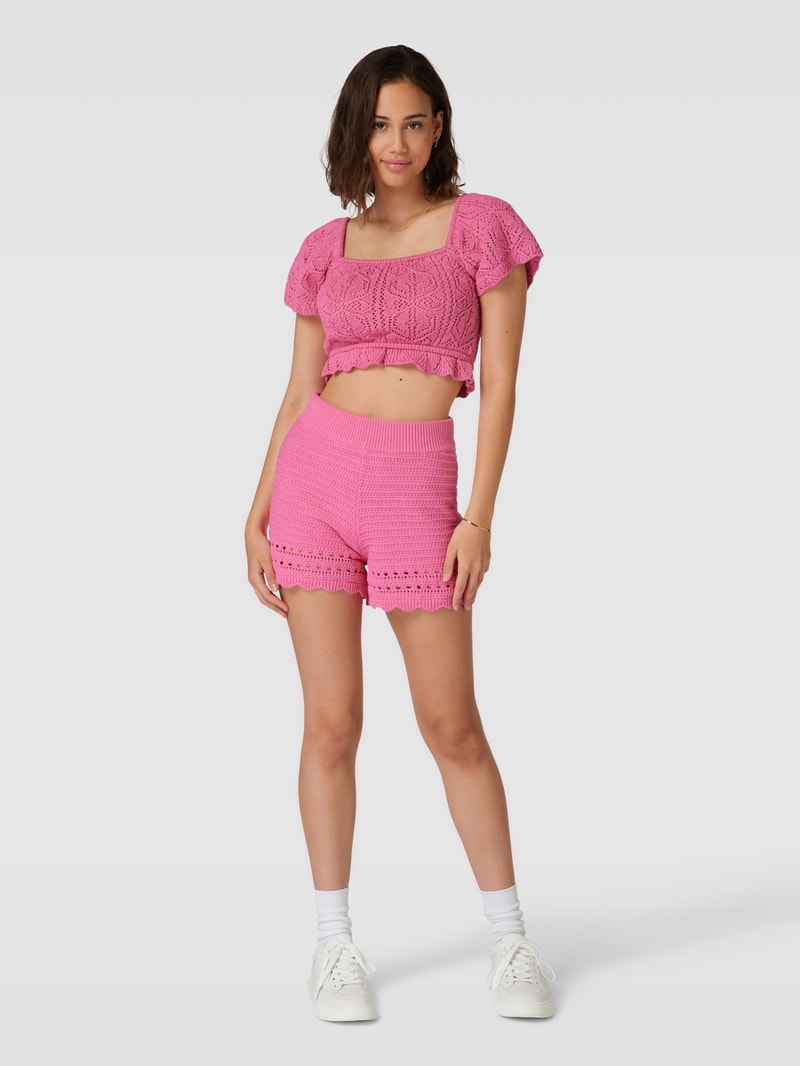 Strickshorts mit elastischem Bund Modell 'Sadie' in pink