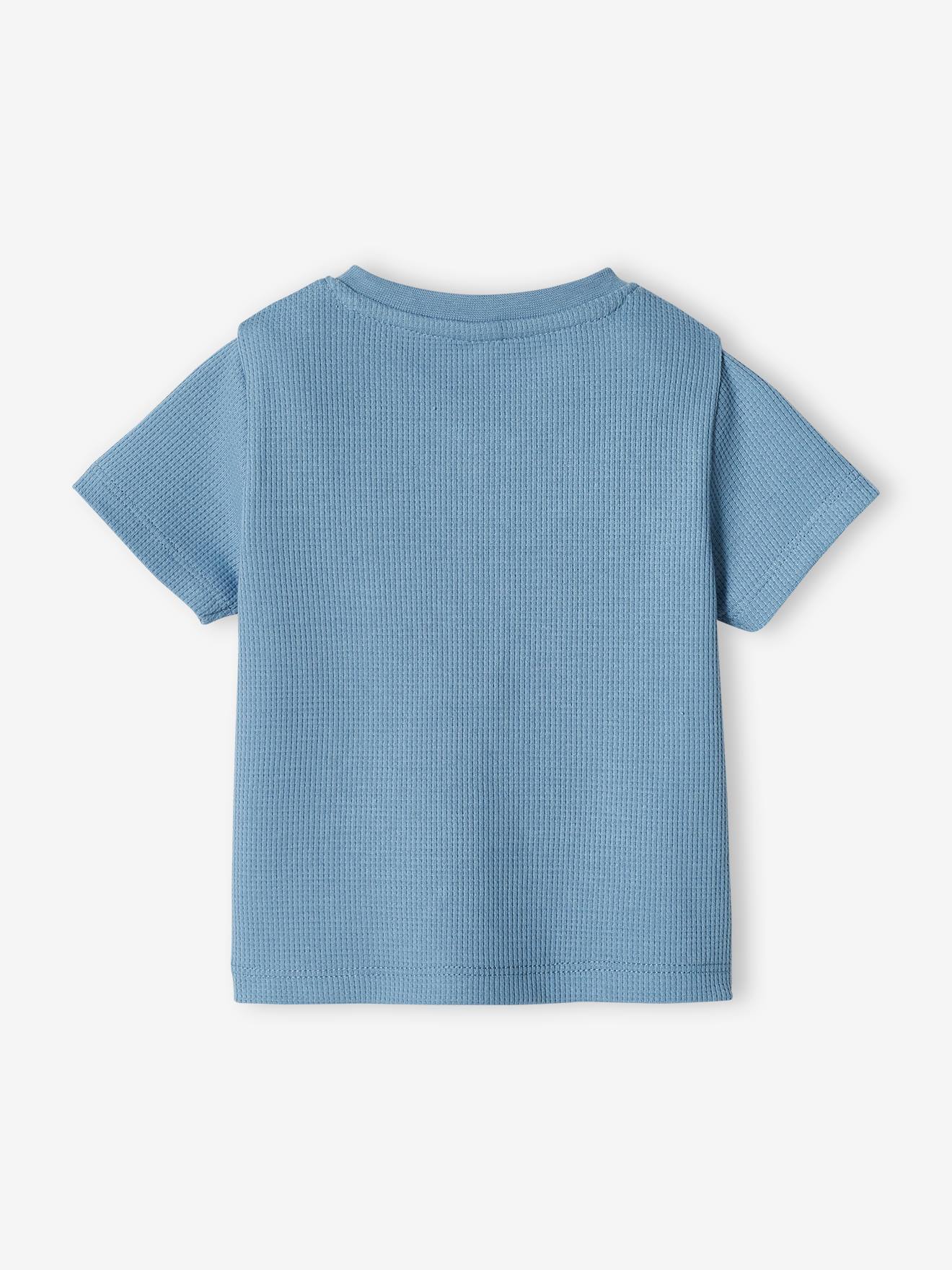 T-shirt tunisien bébé nid d’abeille bébé bleu ciel