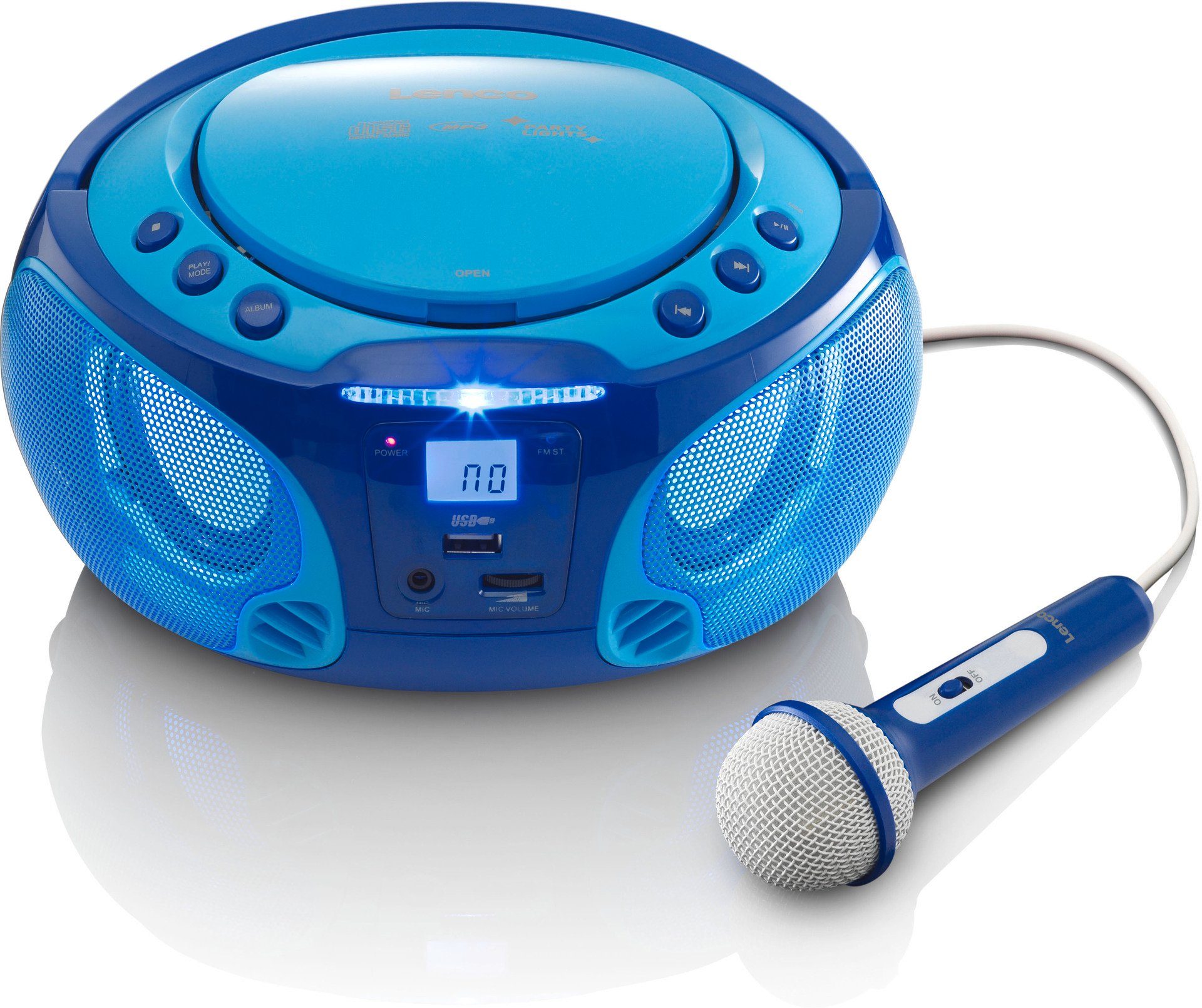 Lenco SCD-650BU CD-Radio m. MP3, USB, Lichteffekt, Mikro Boombox