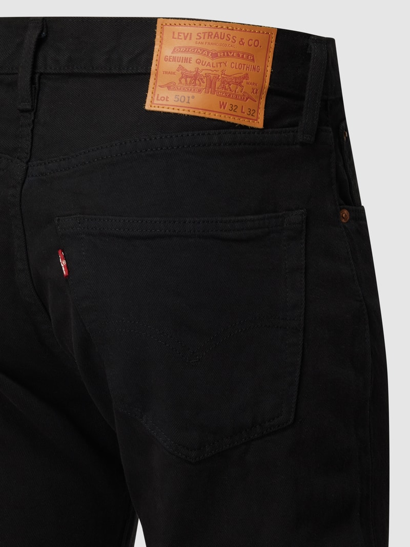 Straight Fit Jeans aus Baumwolle Modell '501™' in schwarz