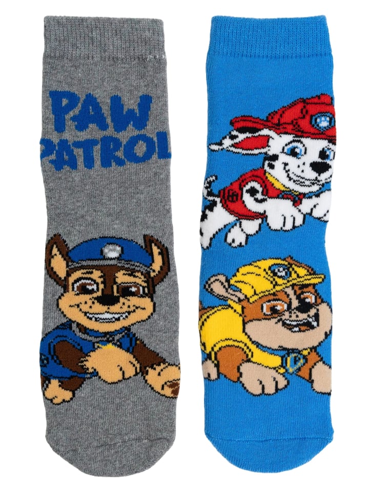 Paw Patrol 2er Pack Paw Patrol Socken Sneaker Kindersocken Söckchen in blau/grau günstig kaufen