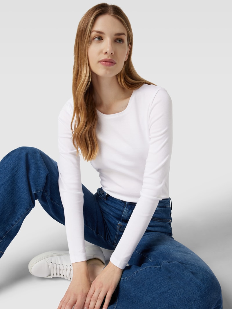 Longsleeve mit Rundhalsausschnitt in weiß