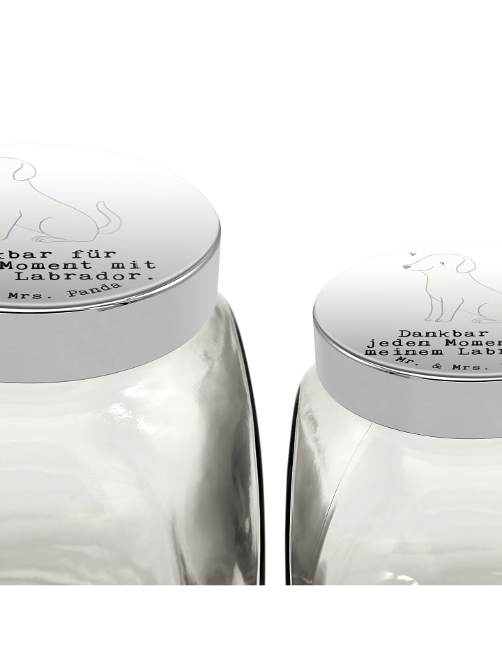 Mr. & Mrs. Panda Leckerli Glas Labrador Moment mit Spruch in Weiß günstig kaufen