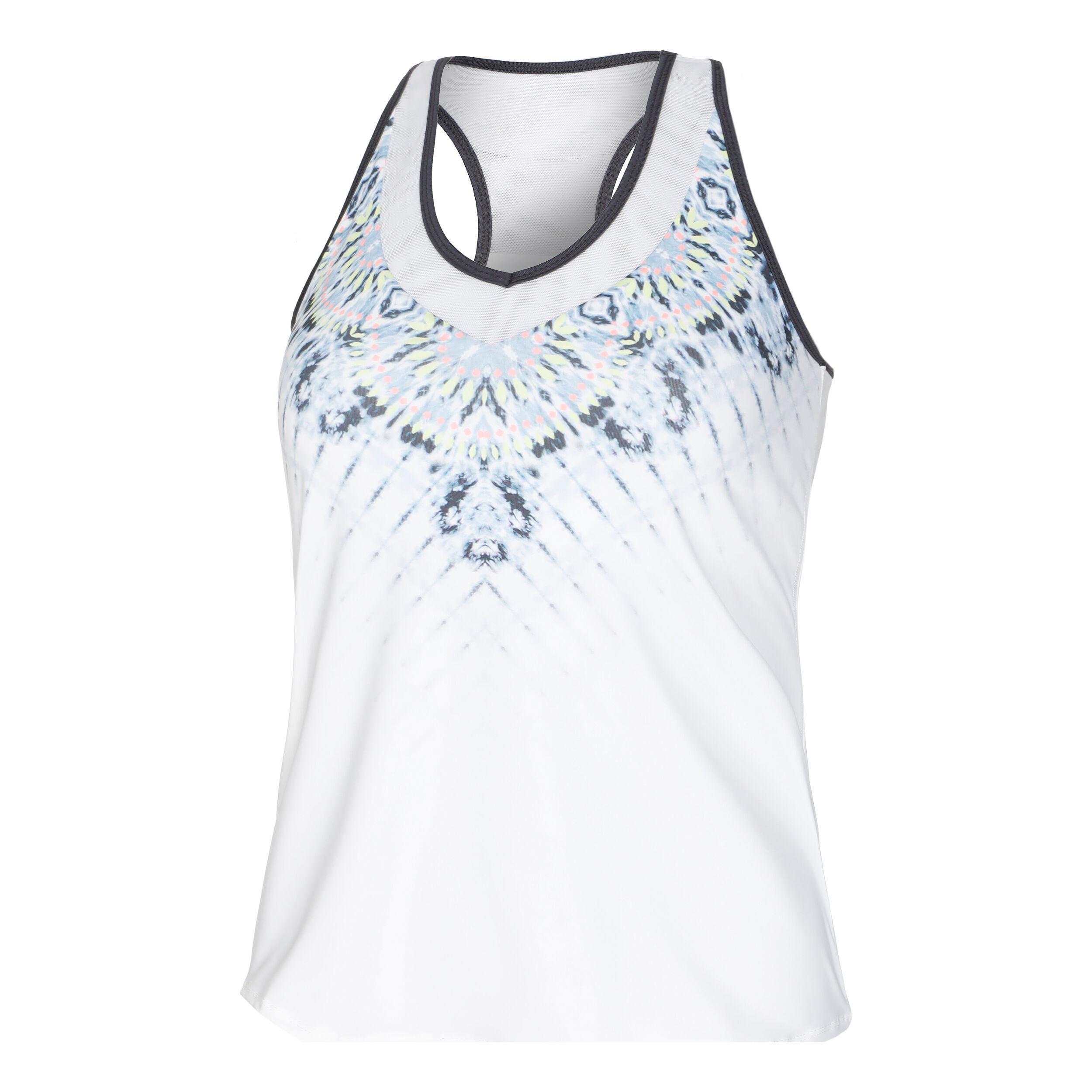 Tye Dye Groove Tank-Top Damen - Weiß, Blau