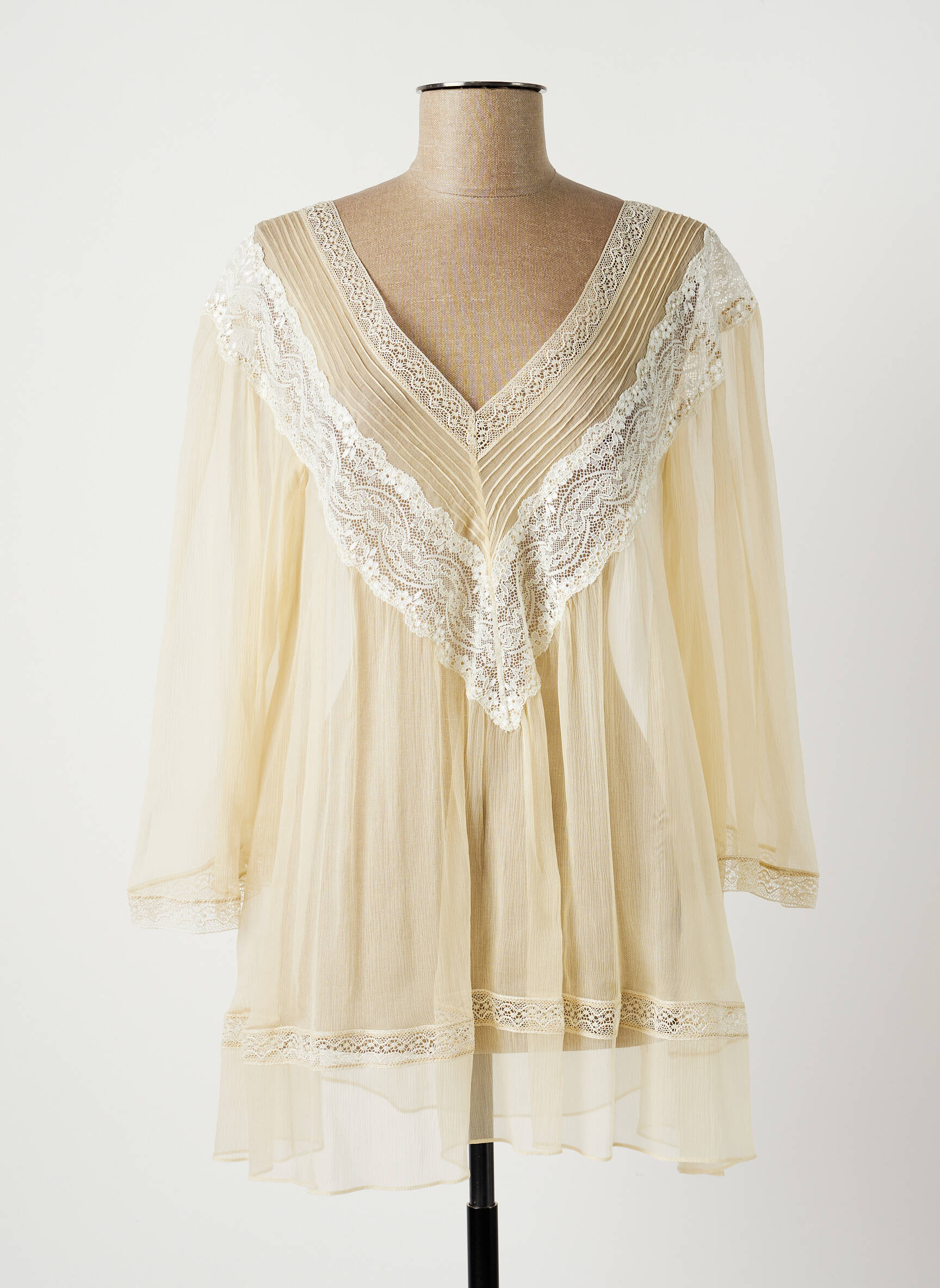 Lauren Vidal Tuniquemanchelongue Femme couleur beige