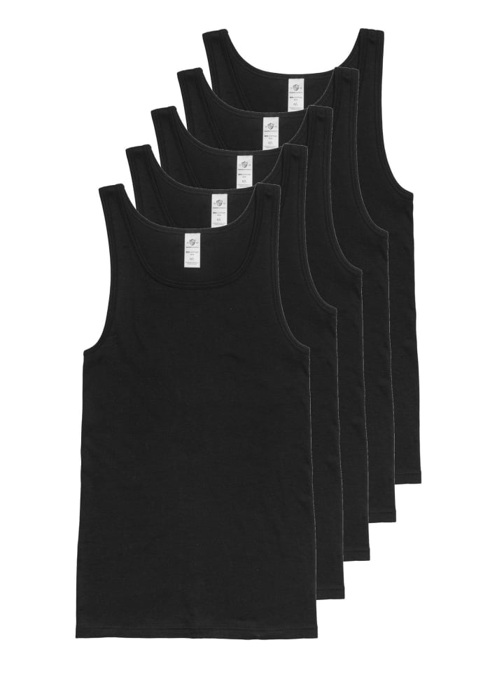 Haasis Bodywear 5er-Set: Unterhemd in schwarz günstig kaufen