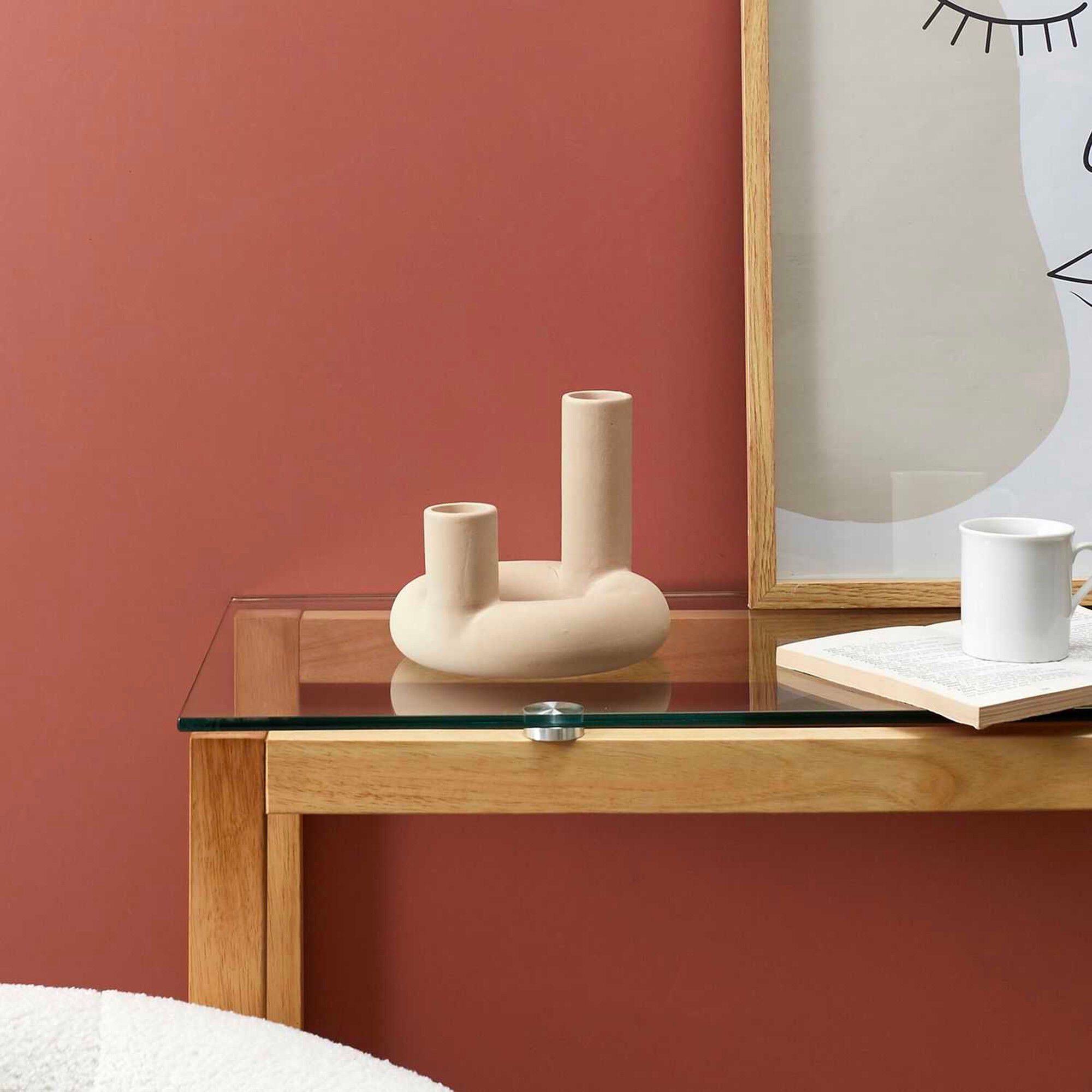 Vase soliflore céramique 2 tubes