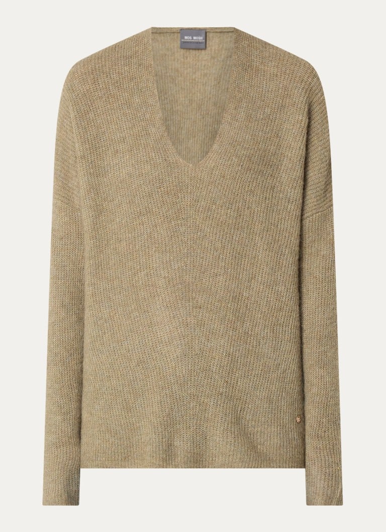 Tricou Mos Mosh MMThora din amestec fin de lână alpaca, cu decolteu în V