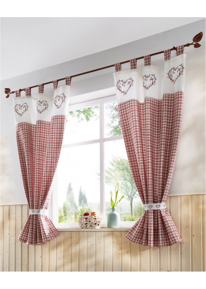Bio Baumwoll Vorhang mit Raffhalter (1er Pack)