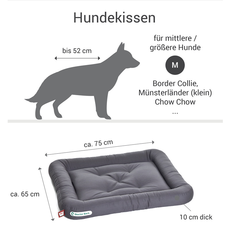 Doctor Bark Hundekissen Doctor Bark Liegekissen grau M
