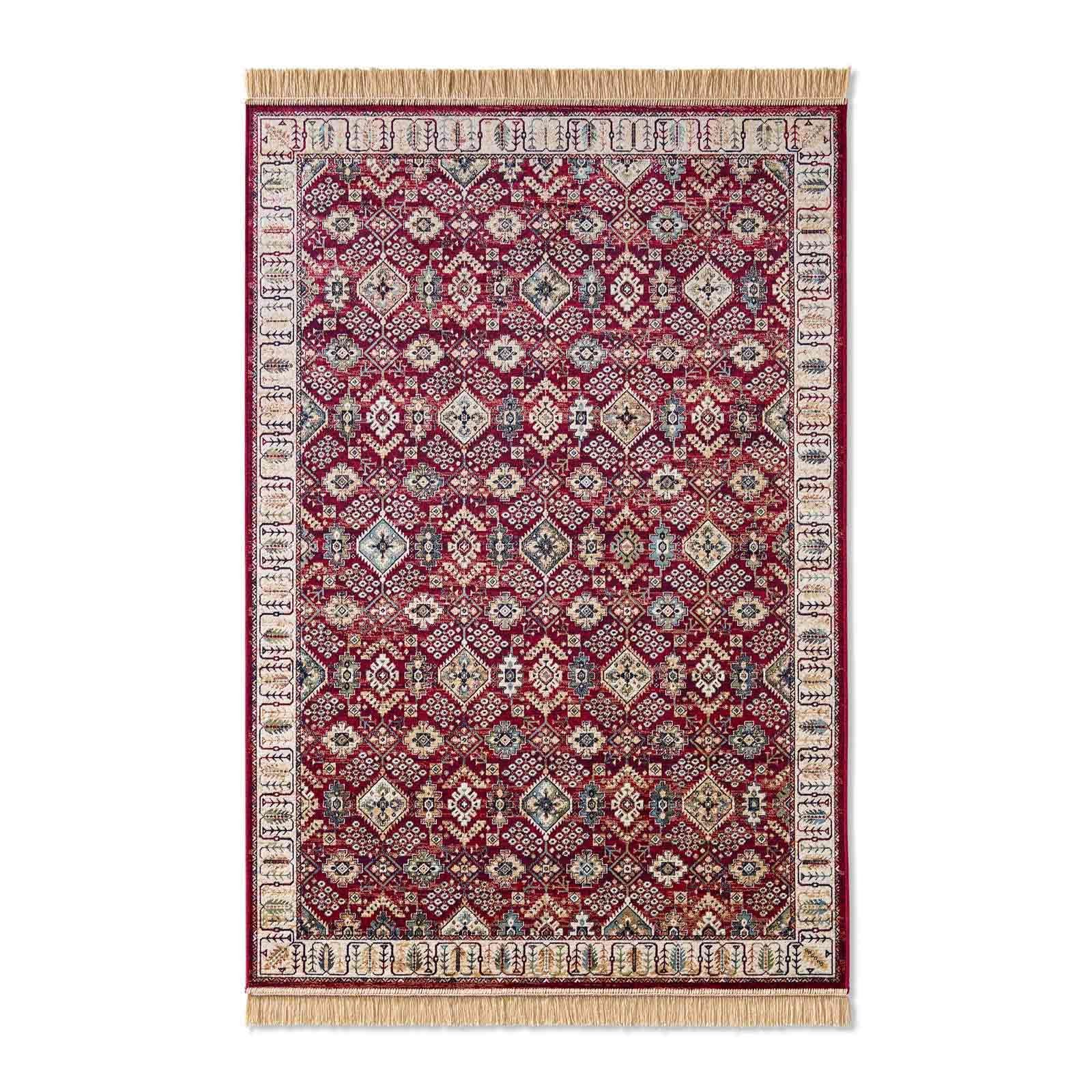 Teppich Palazzo Royal Lori, TaraCarpet, rechteckig, Höhe: 6 mm, Lori Seiden Optik rot Wohnzimmer Schlafzimmer Esszimmer 67x105