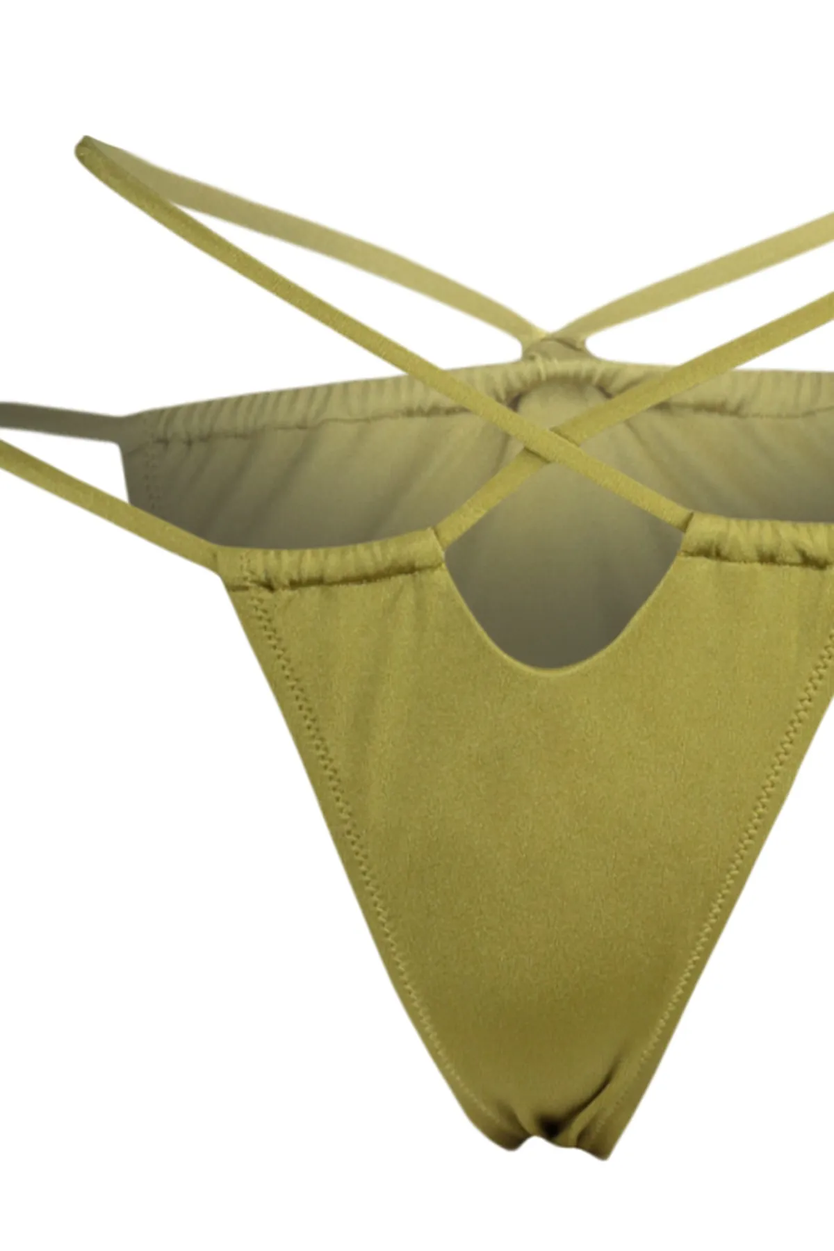 Trendyol Collection  Grüne Bikinihose mit Cut-out und Paspelierung TBESS22BA0159