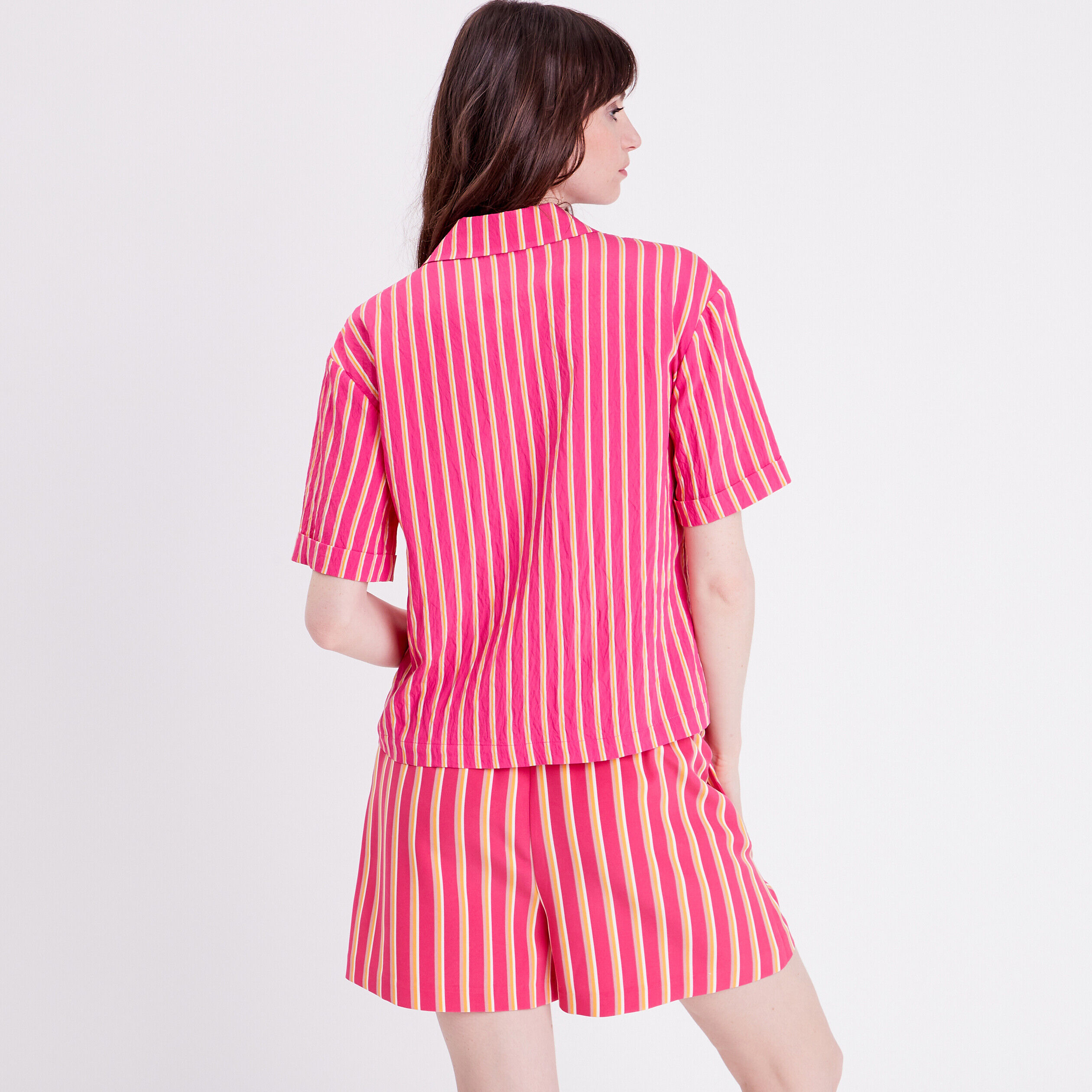 Chemise manches courtes rose fushia femme | Cache Cache