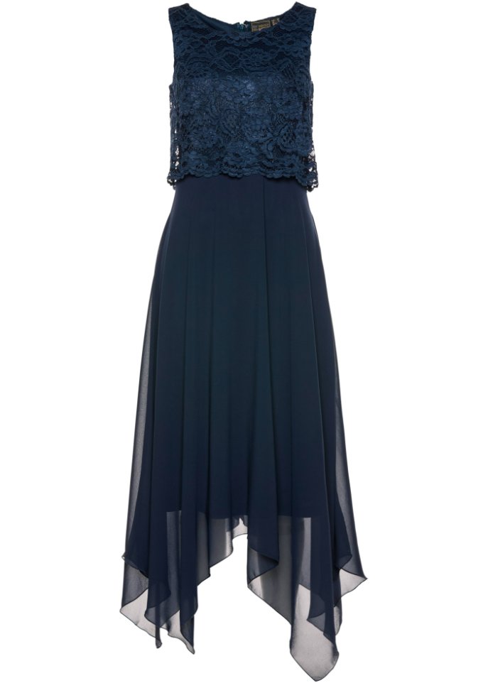 Premium Chiffonkleid mit Spitze