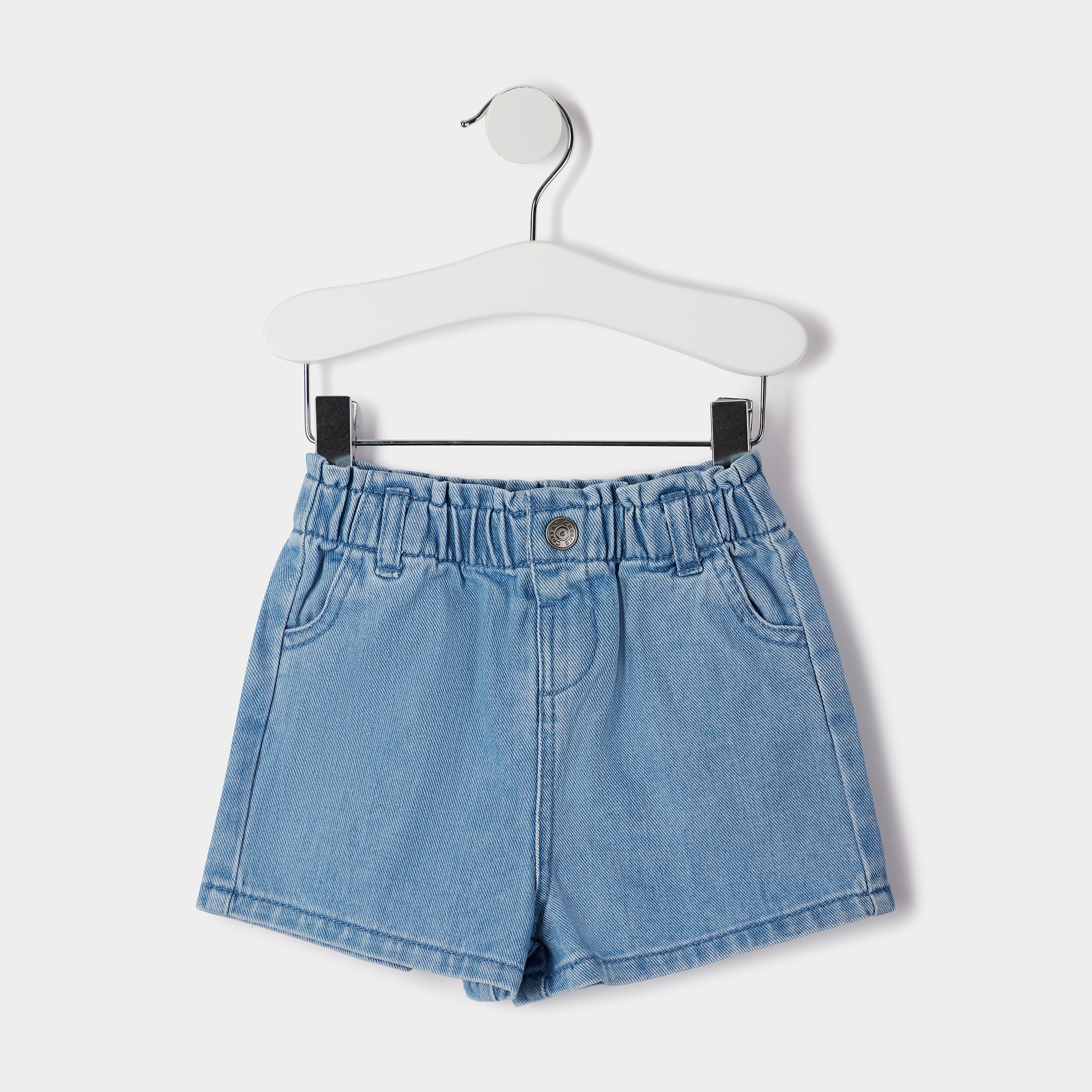 Short droit en jean Creeks denim bleach bébé fille | La Halle