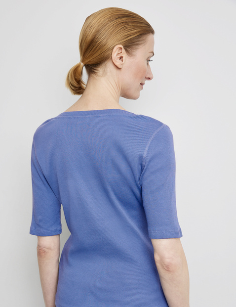 T-Shirt mit Rippstruktur