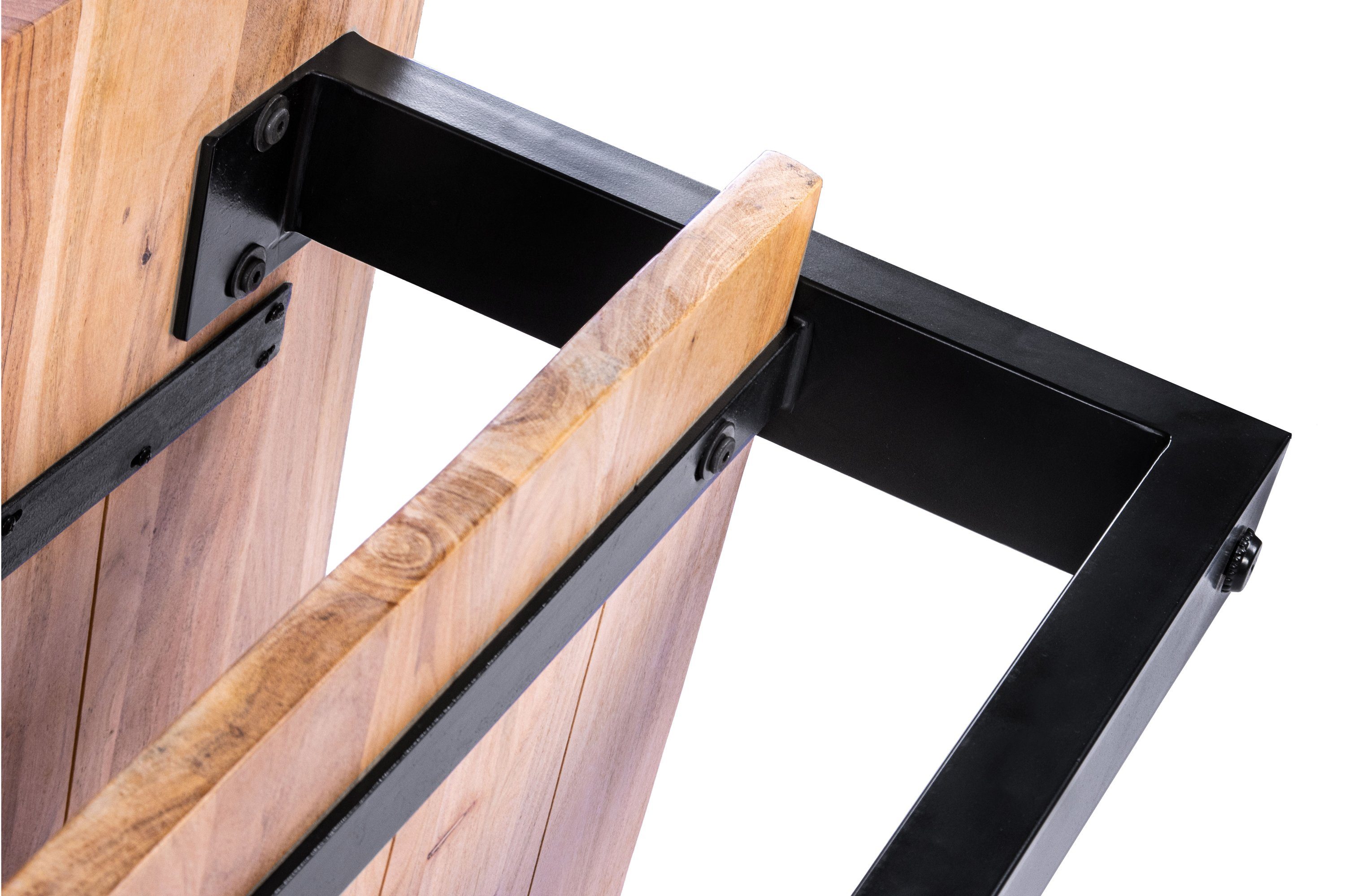 Junado® Couchtisch Patrick, Akazie Massivholz, Stärke Tischplatte 26mm, natürliche Baumkante
