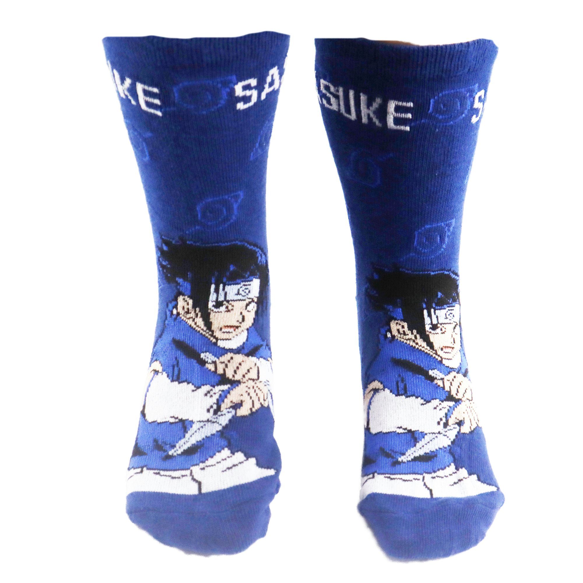 Naruto Freizeitsocken Naruto Shippuden Sasuke Kakashi Lange Kinder Socken 3er Pack Gr. 23 bis 34