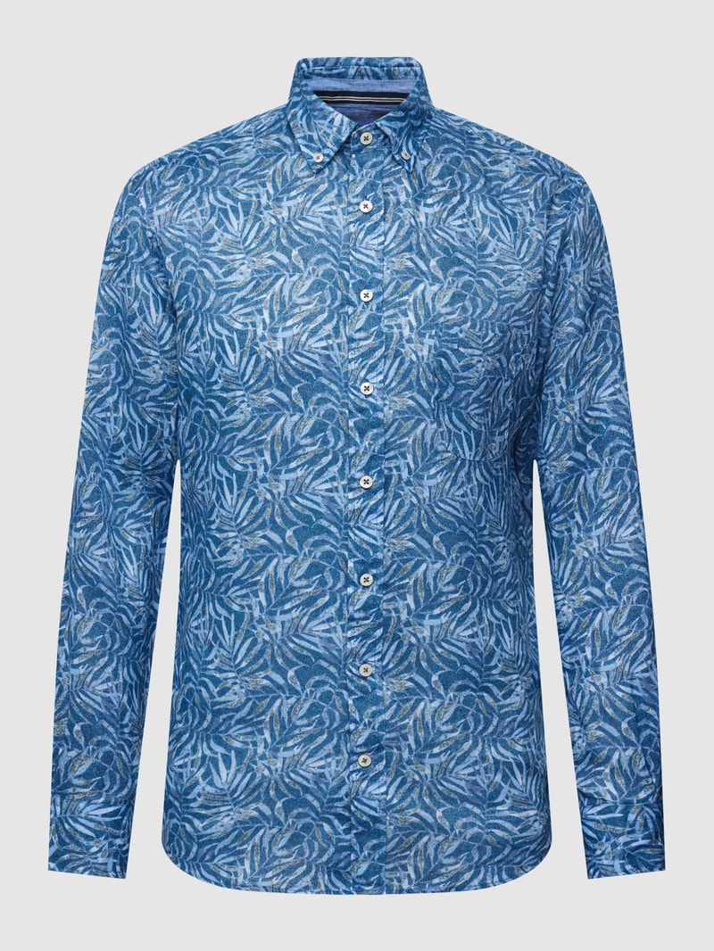 Freizeithemd mit Button-Down-Kragen in royalblau
