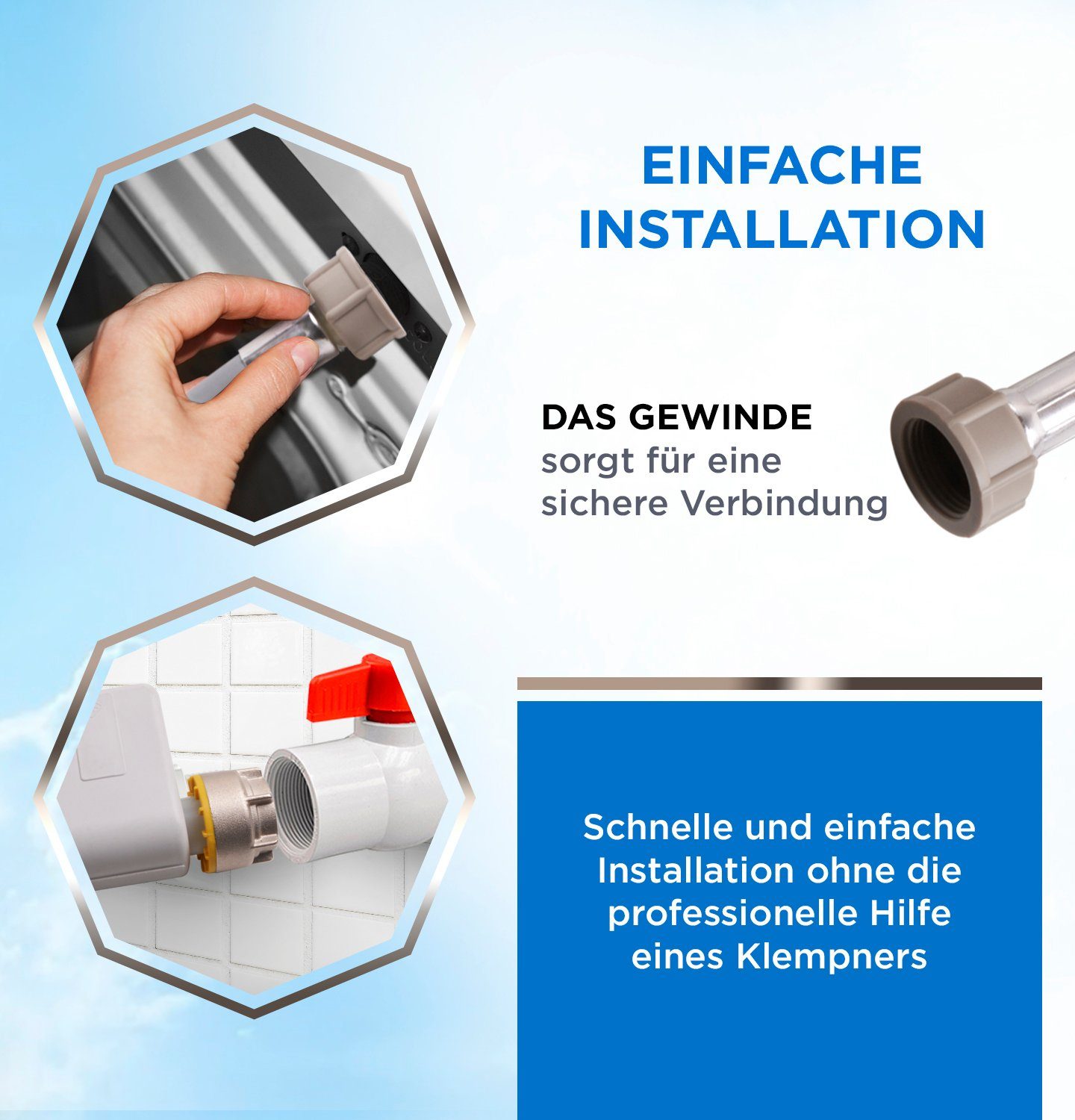 VIOKS Zulaufschlauch Aquastopschlauch Ersatz für Miele 4622714, 2,2 m für Waschmaschine Waschtrockner