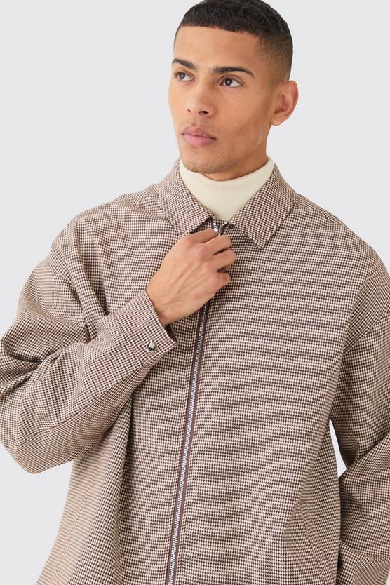 Smarte karierte Harrington-Jacke