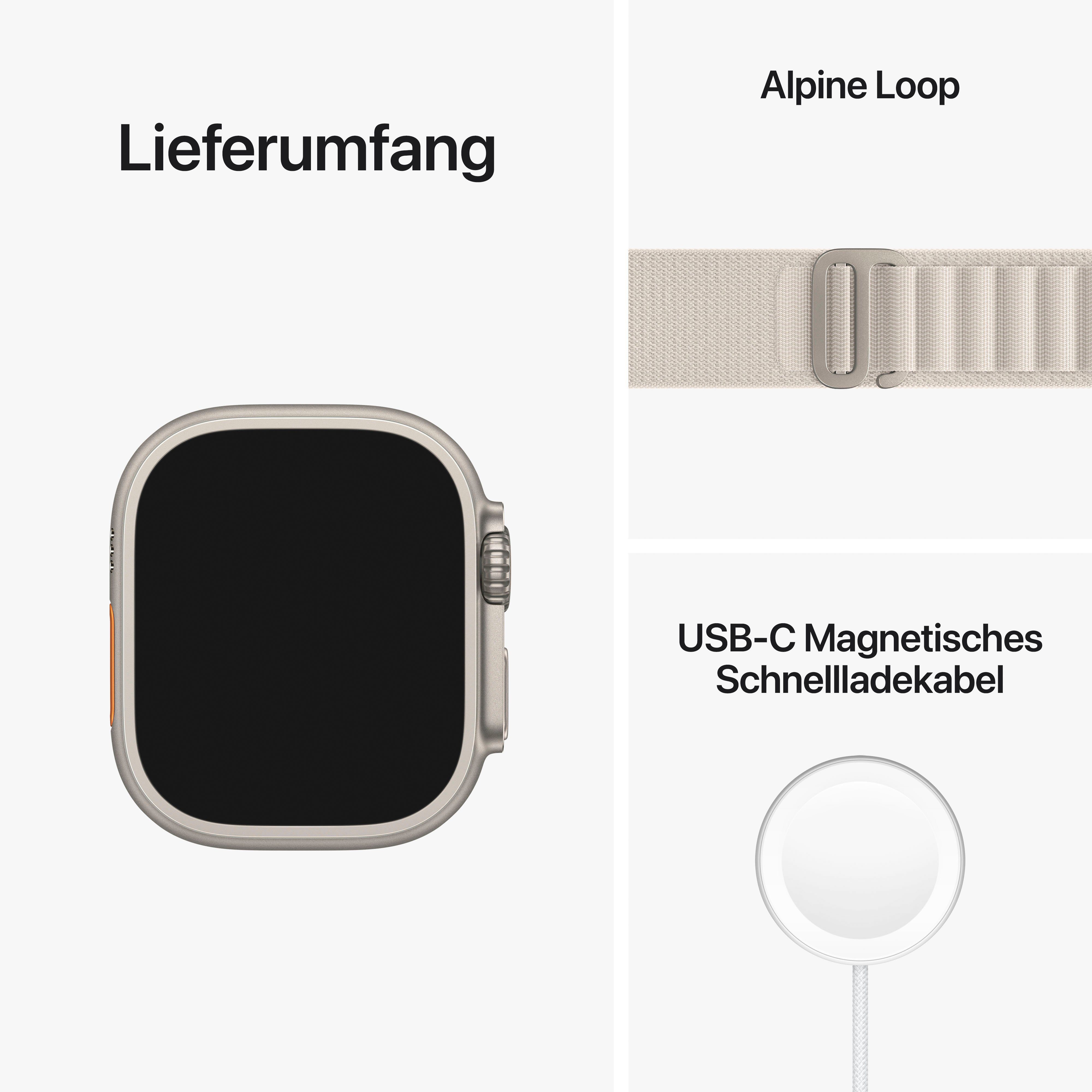 Apple Watch Ultra GPS + Cellular 49mm Alpine Medium Watch, Gemacht für extreme Anforderungen