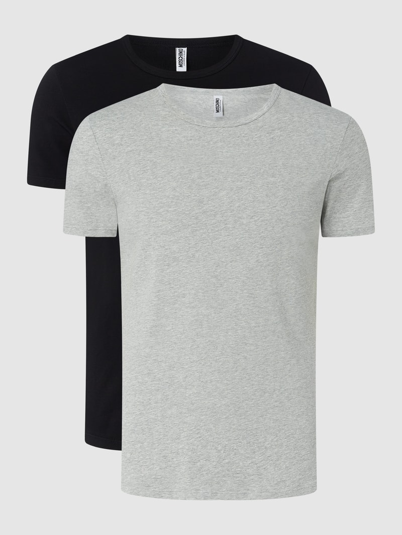 T-Shirt im 2er-Pack in mittelgrau meliert