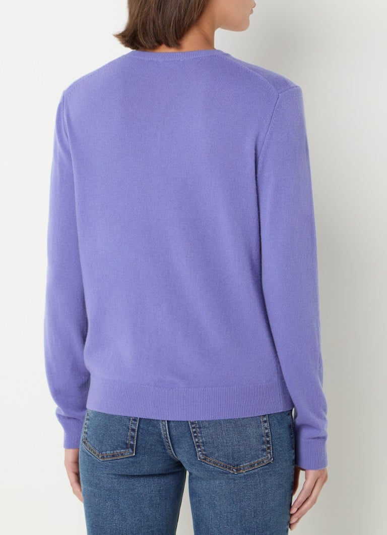 Cardigan Benetton cu guler rotund, confecționat din lână fină.
