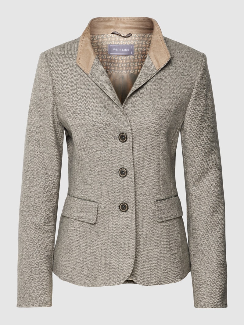 Blazer mit Pattentaschen in hellgrau