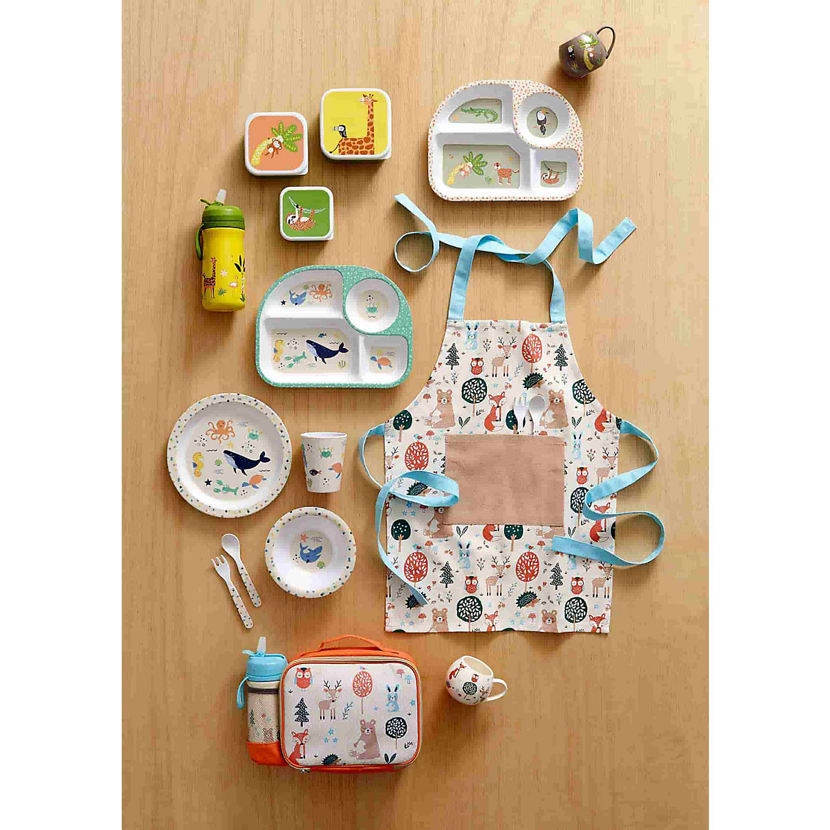 recycelte Kinder Baumwoll-Kochschürze Woodland 40 x 55 cm Kinderschürzen