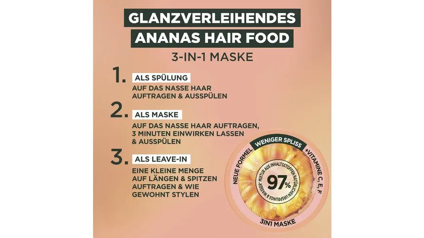 Garnier Fructis Maske Hairfood Ananas 400 ml