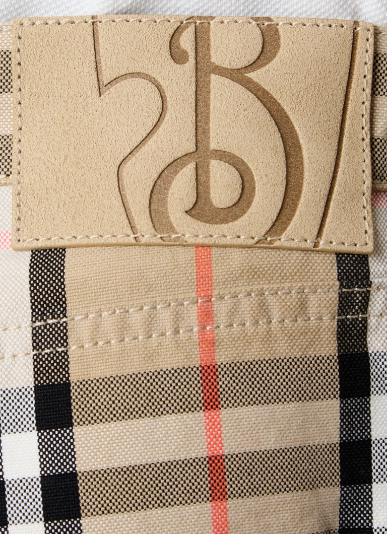 Blugi cu croială dreaptă în carouri Burberry