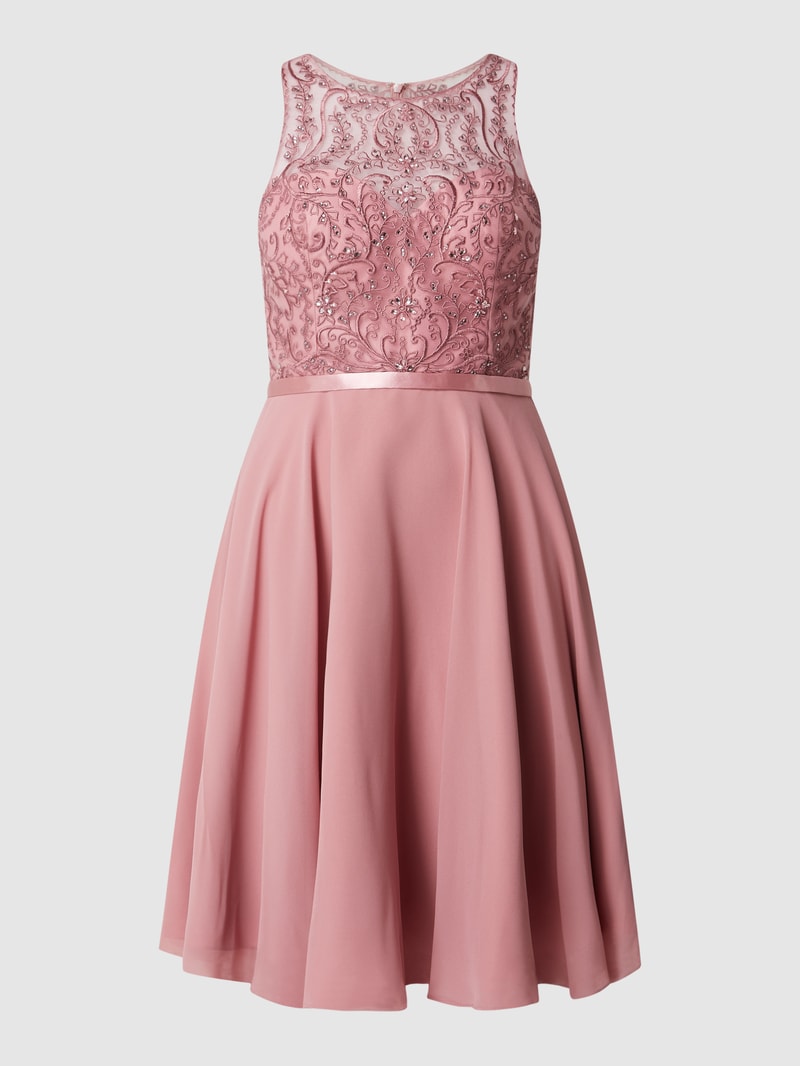 Cocktailkleid mit Strasssteinbesatz in mauve