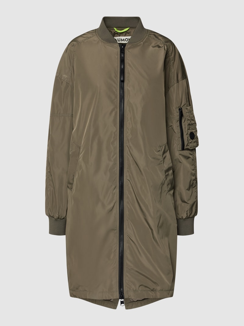 Jacke in Überlänge in khaki