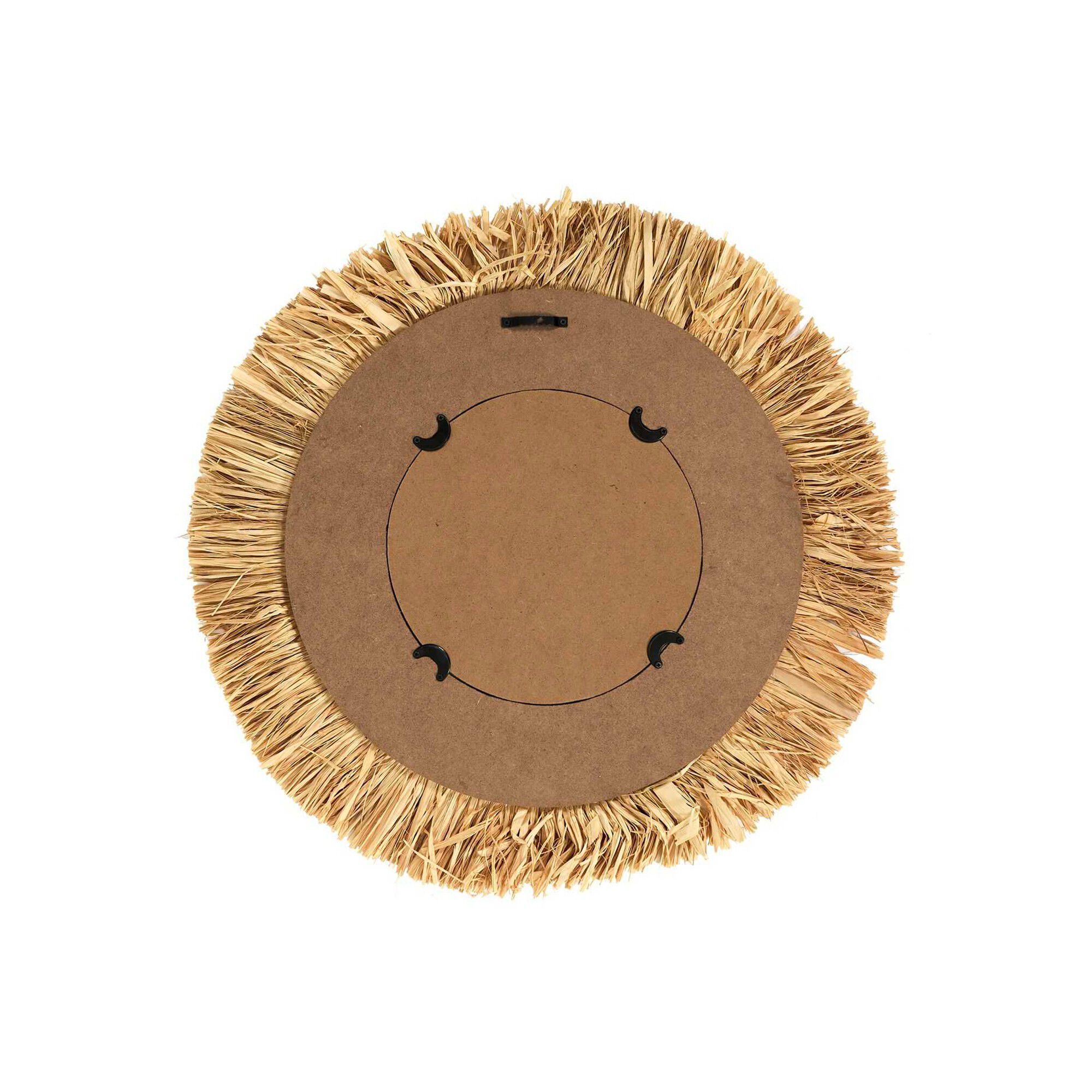 Miroir mural rond effet paille