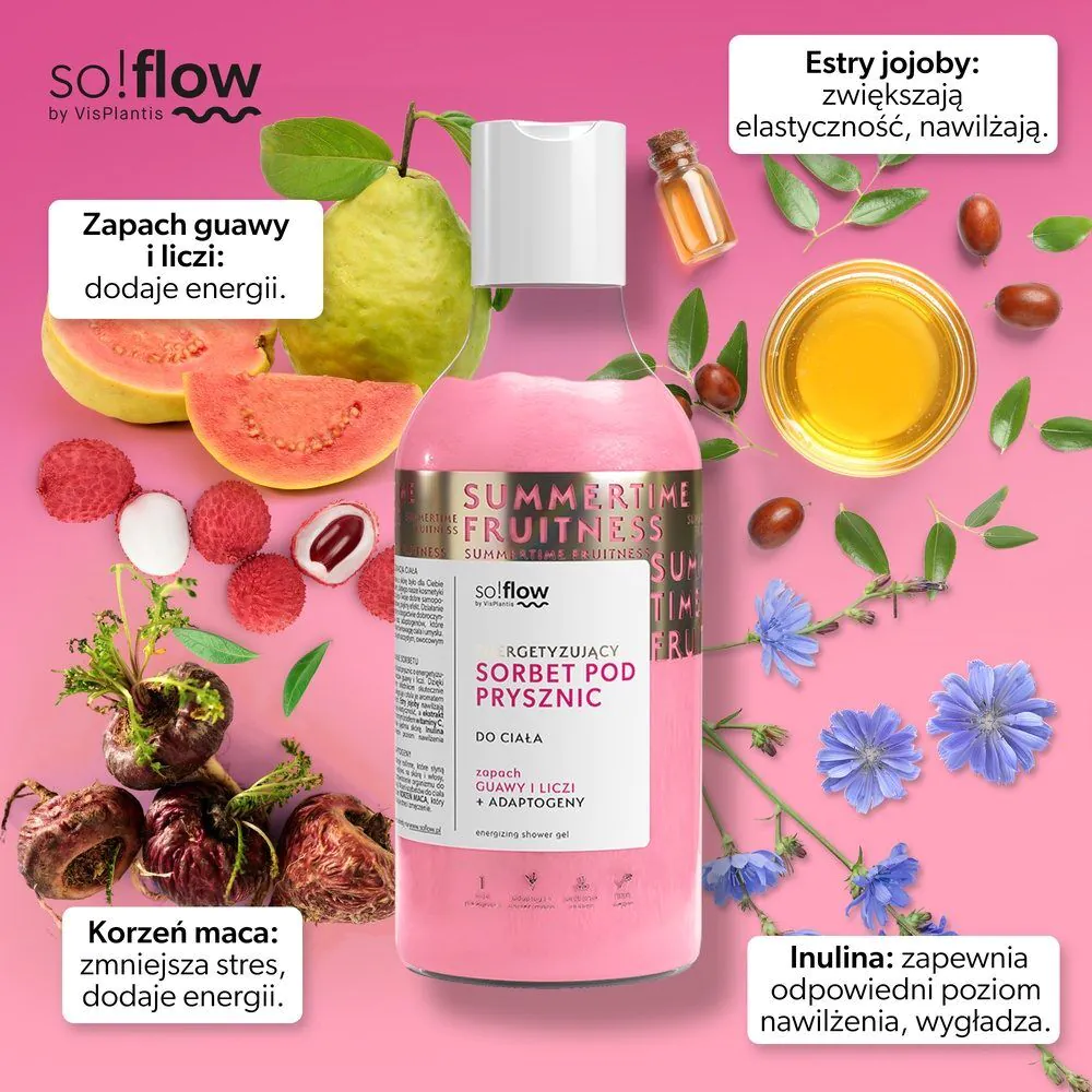 So!Flow Ενεργειακό Σορμπέ Ντους, Γκουάβα και Λίτσι