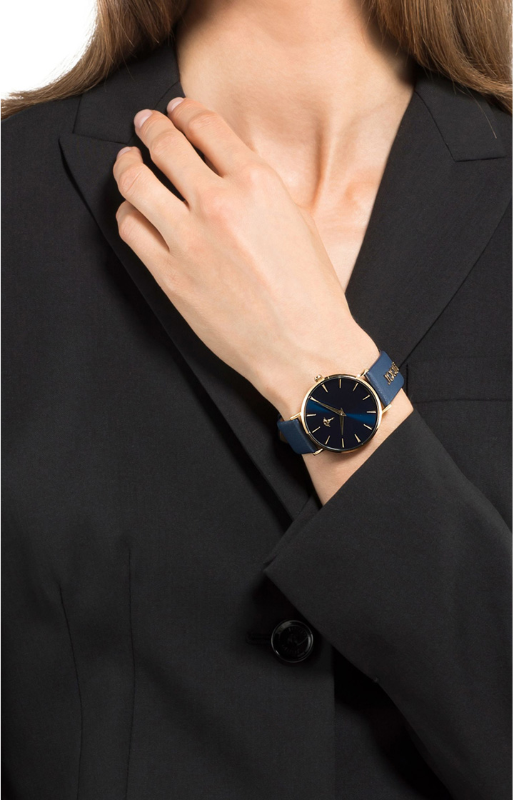 Damenuhr in Blau/Gold
