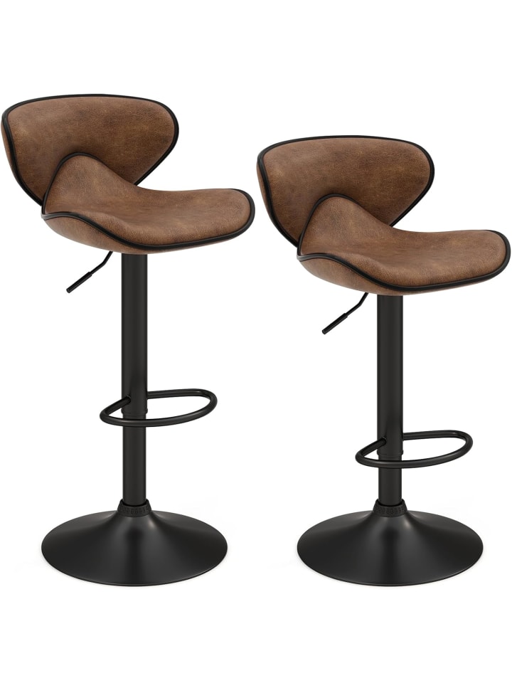 COSTWAY 2er Set Barhocker drehbar 45 x 53 x 81-101 cm in Braun günstig kaufen onesize