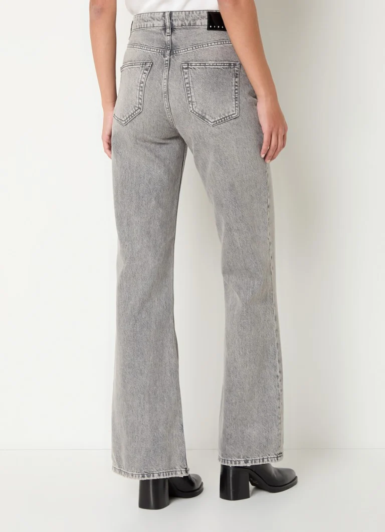 Calça jeans flare de cintura alta Sisley com lavagem colorida