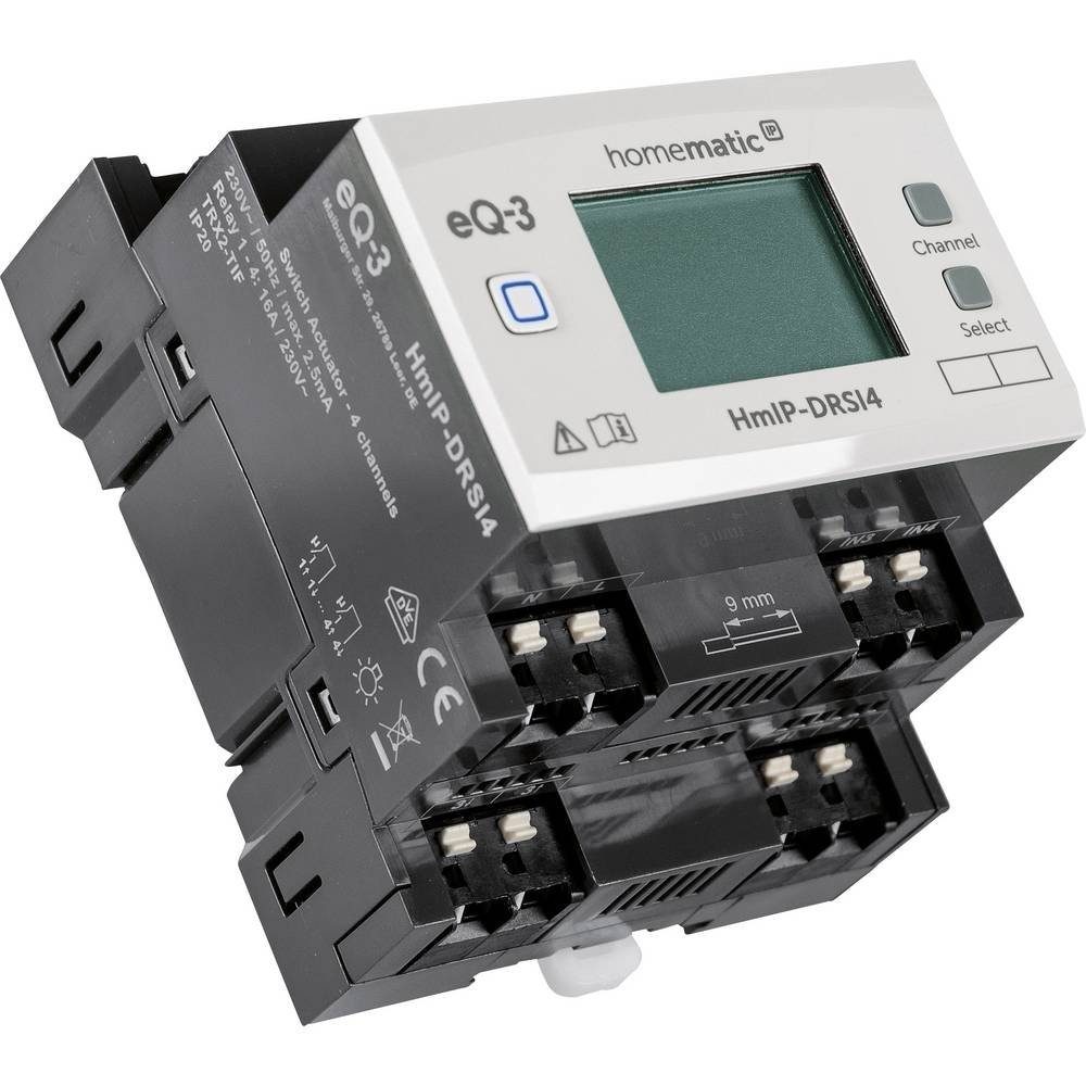 Homematic IP Schaltaktor für Hutschienenmontage – 4-fach Smart-Home-Steuerelement