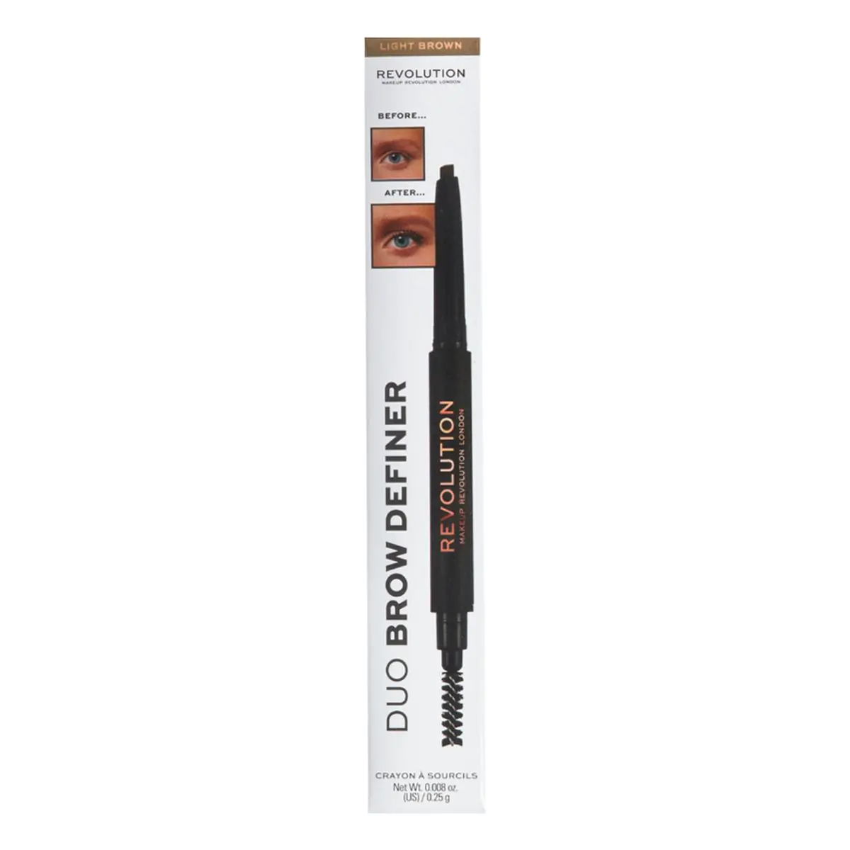 MAKEUP REVOLUTION Duo olovka za definiranje obrva svijetlosmeđa 0.3g